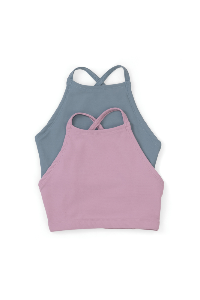 RENESEILLE Woman's Sports Bra Tank – Sleeveless No Padding Double Layer  Crop Top Active Yoga Running Workout Cropped Basic SB150 Baby Pink S at   Women's Clothing store
